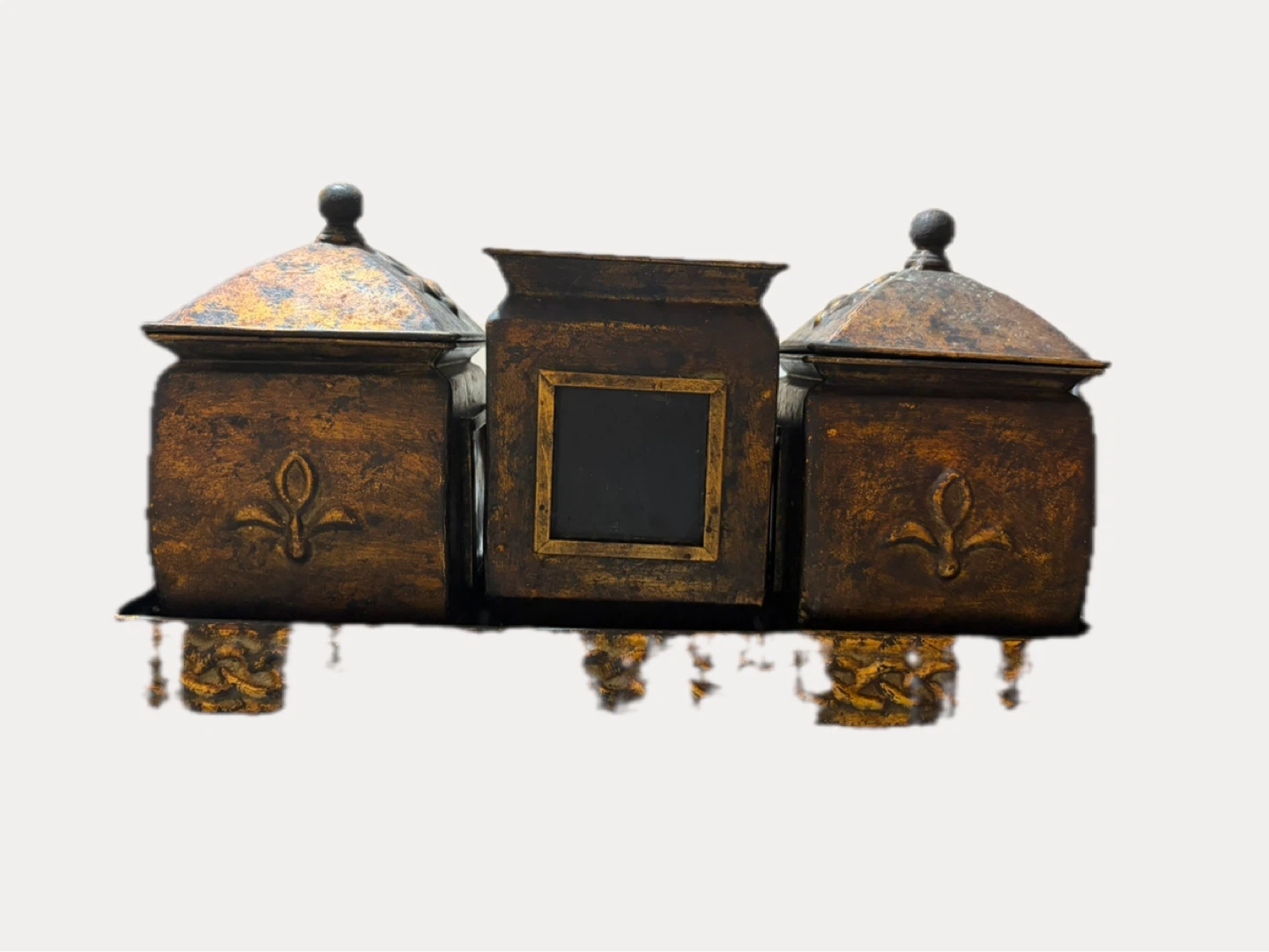 Rustic Metal Condiment Caddy Set - photo 2