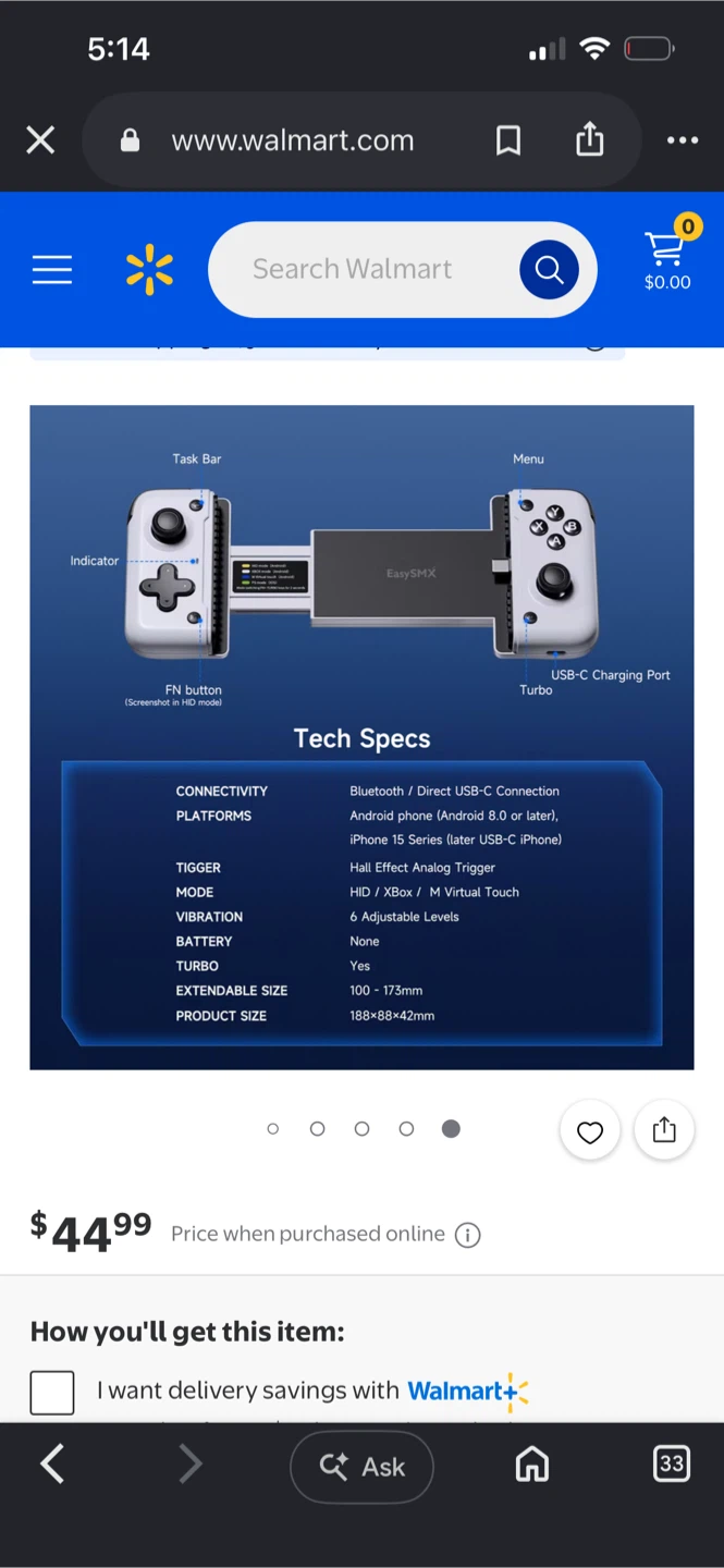 EasySMX Mobile Game Controller for Android and iPhone