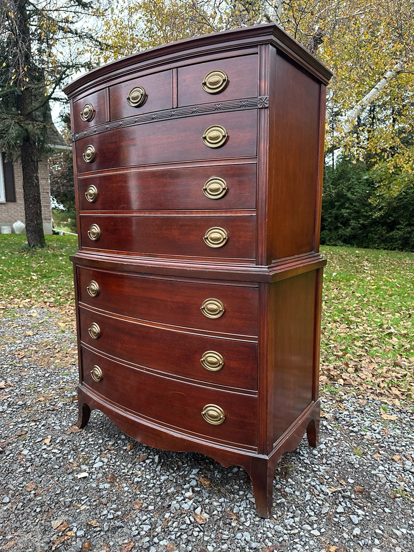 Vintage Mahogany Hepplewhite Tall Dresser (CAN DELIVER) - photo 2