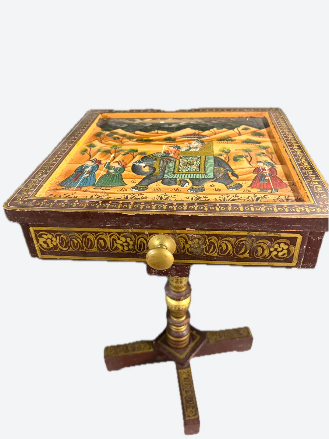 Hand-Painted Domino Set with Decorative Storage Table - photo 2