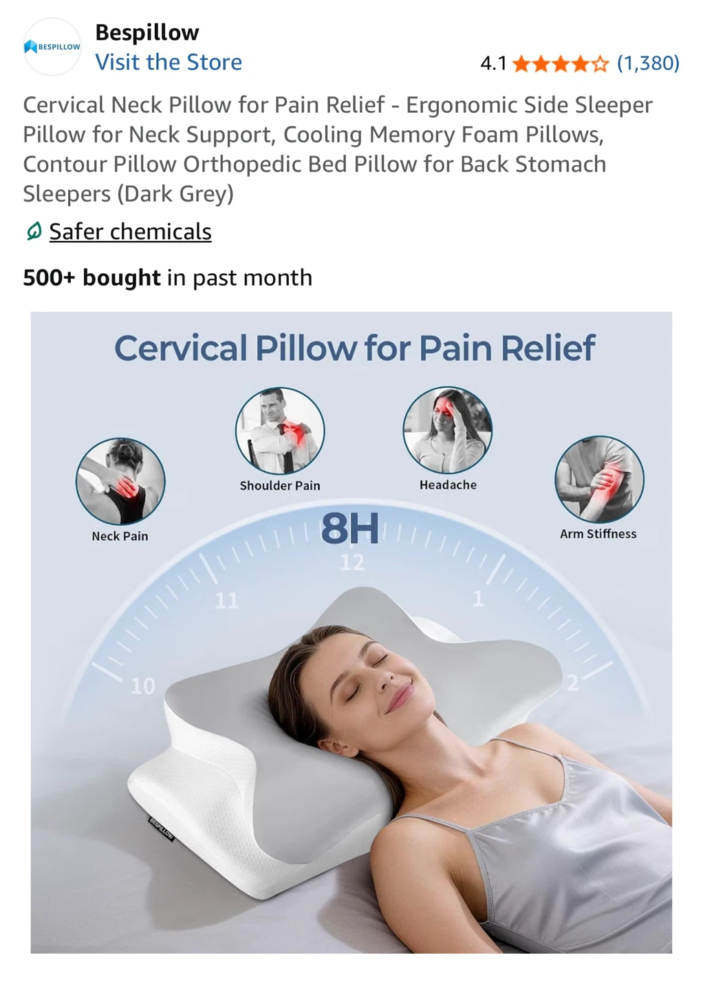 Cervical Neck Pillow for Pain Relief - photo 4