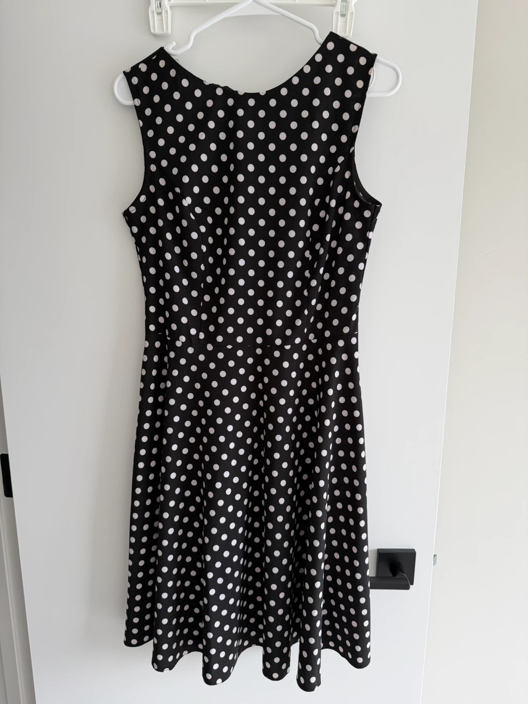 Black and White Polka Dot Sleeveless Dress - photo 3
