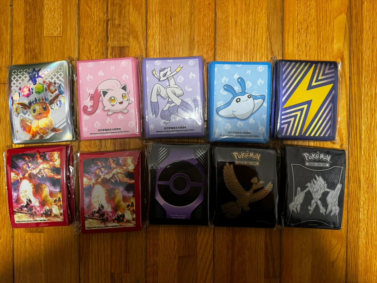 Assorted Pokemon Trading Card Game Card Sleeves