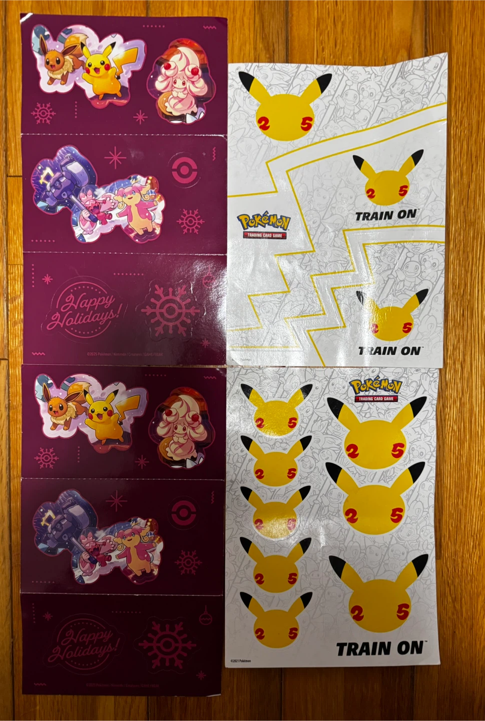 Pokemon 25th Anniversary Holiday Sticker Sheets