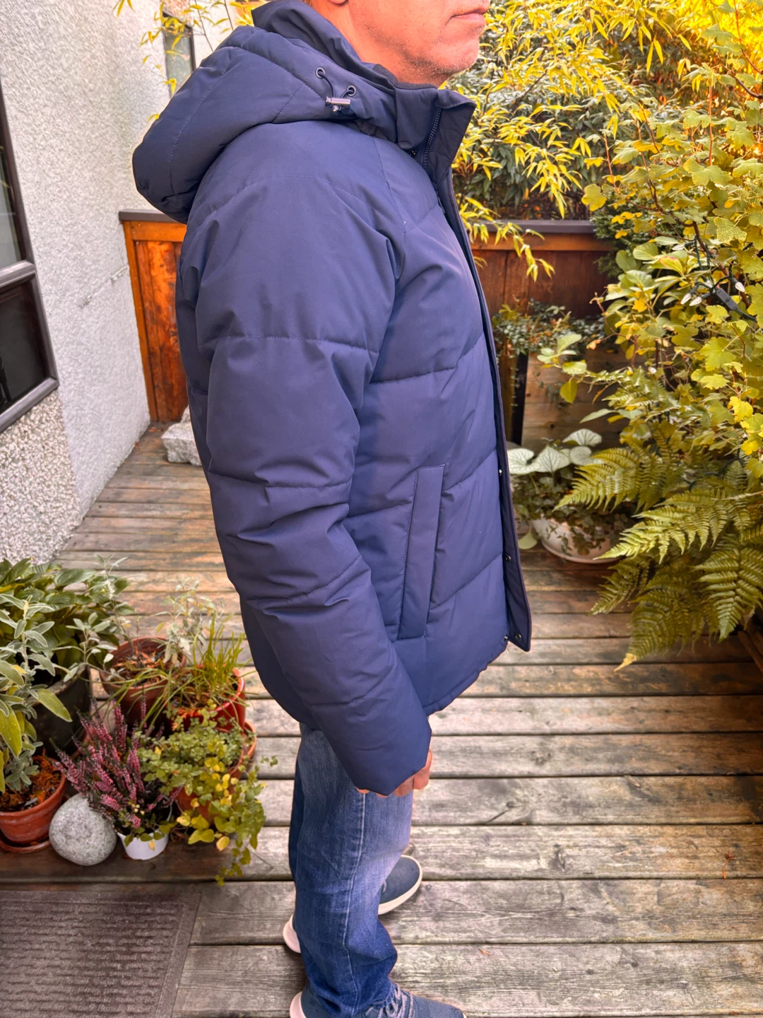 Navy Blue Hooded Puffer Jacket - photo 2