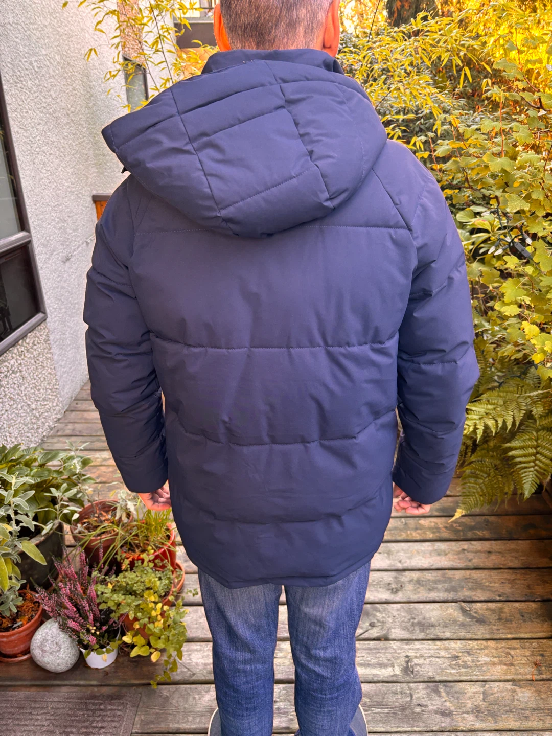 Navy Blue Hooded Puffer Jacket - photo 3