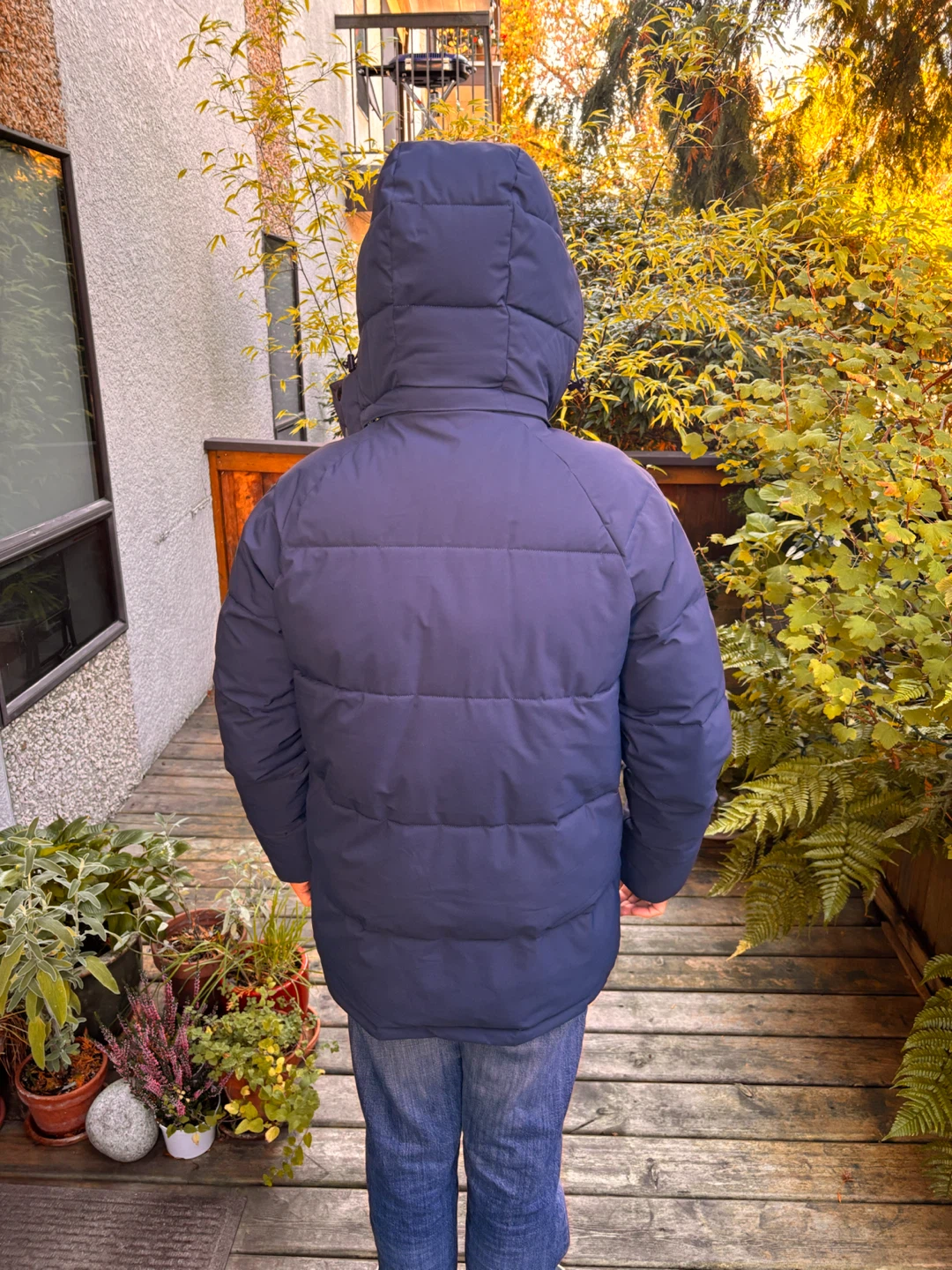 Navy Blue Hooded Puffer Jacket - photo 4
