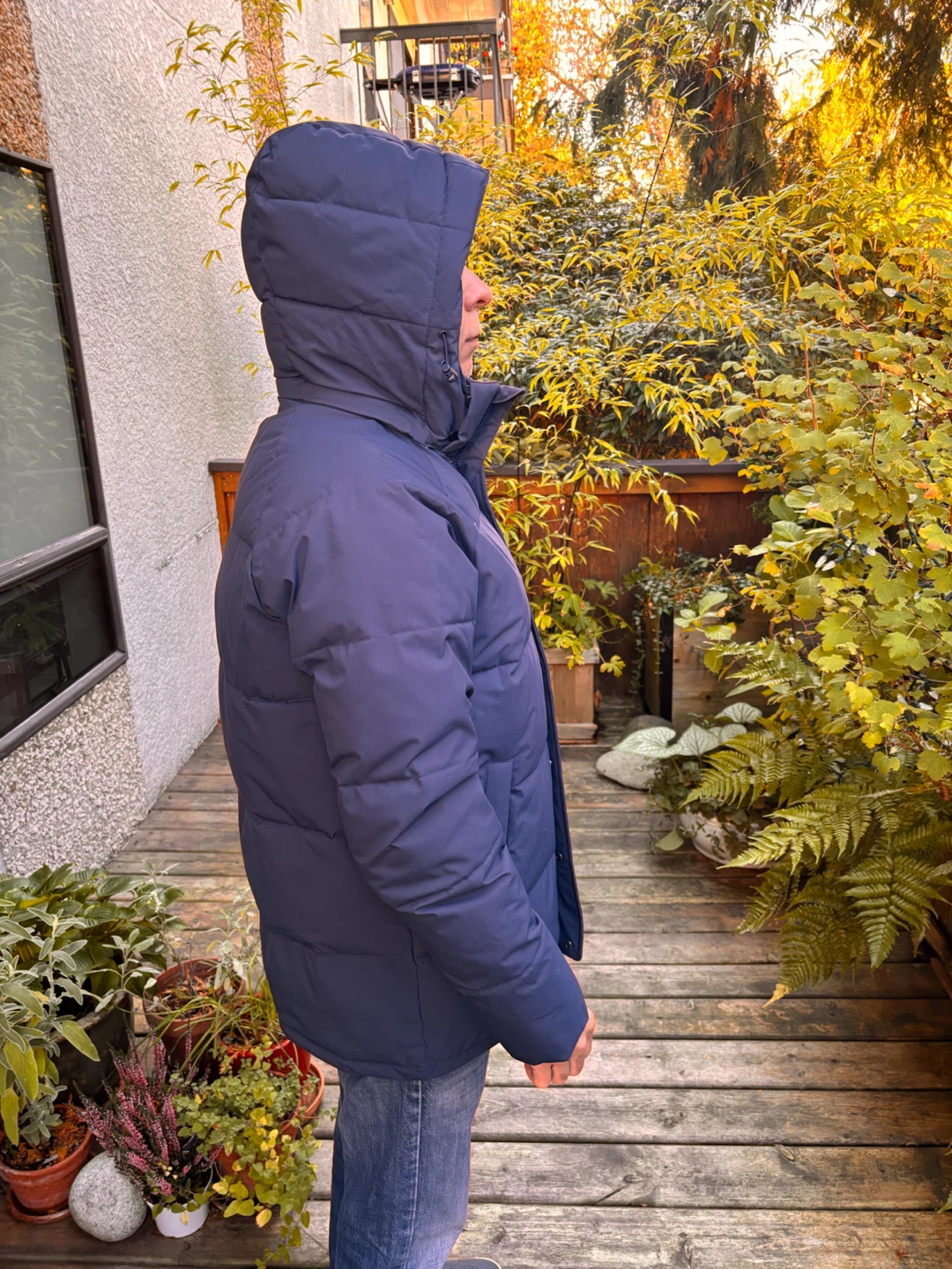 Navy Blue Hooded Puffer Jacket - photo 5