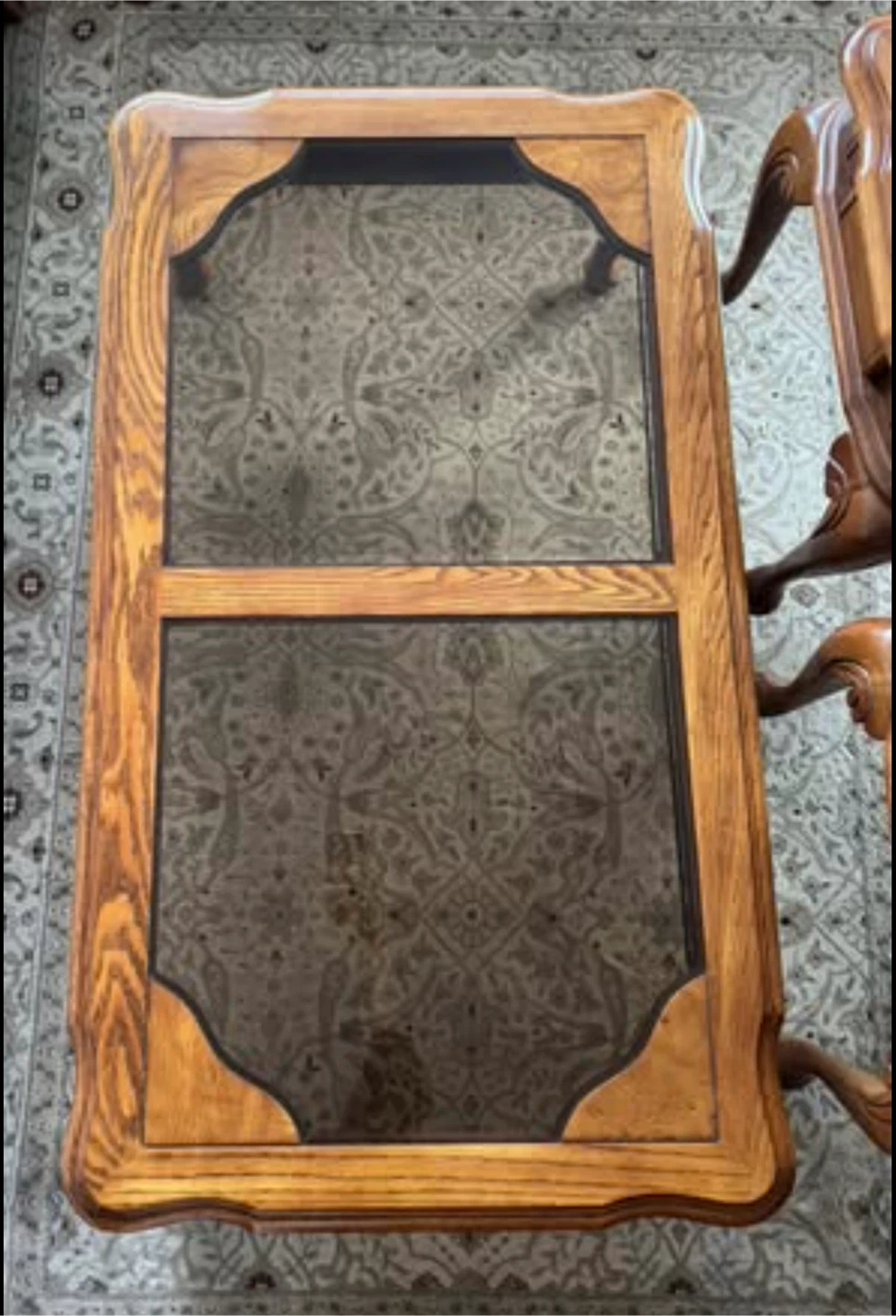 Antique Coffee Table with Side Tables Set