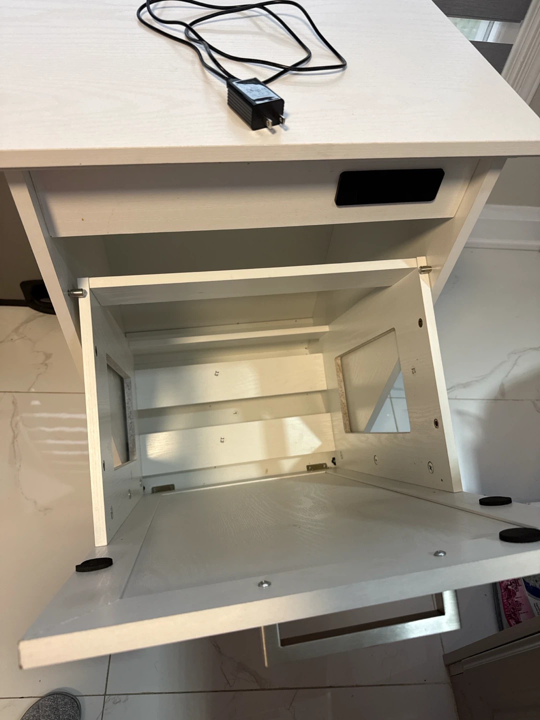 White wooden Trash / Laundry Bin - photo 2