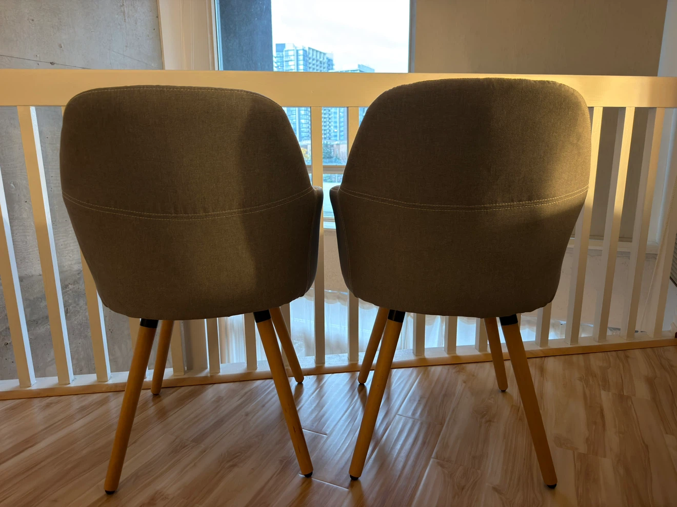 Two Grey Fabric Dining Chairs - photo 2