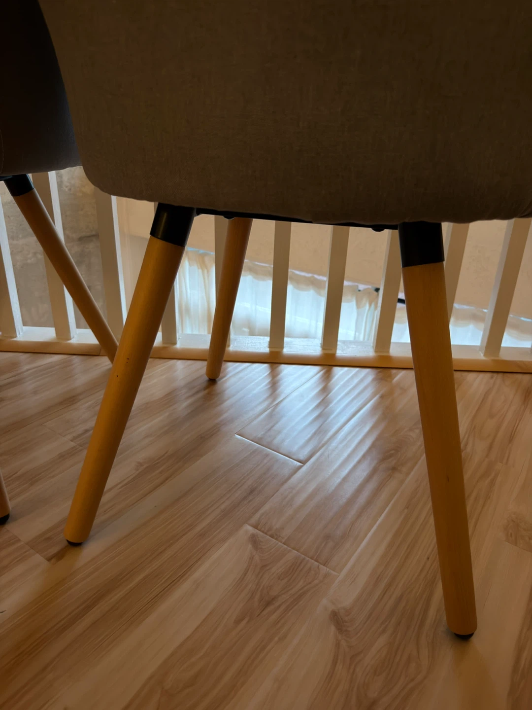 Two Grey Fabric Dining Chairs - photo 3