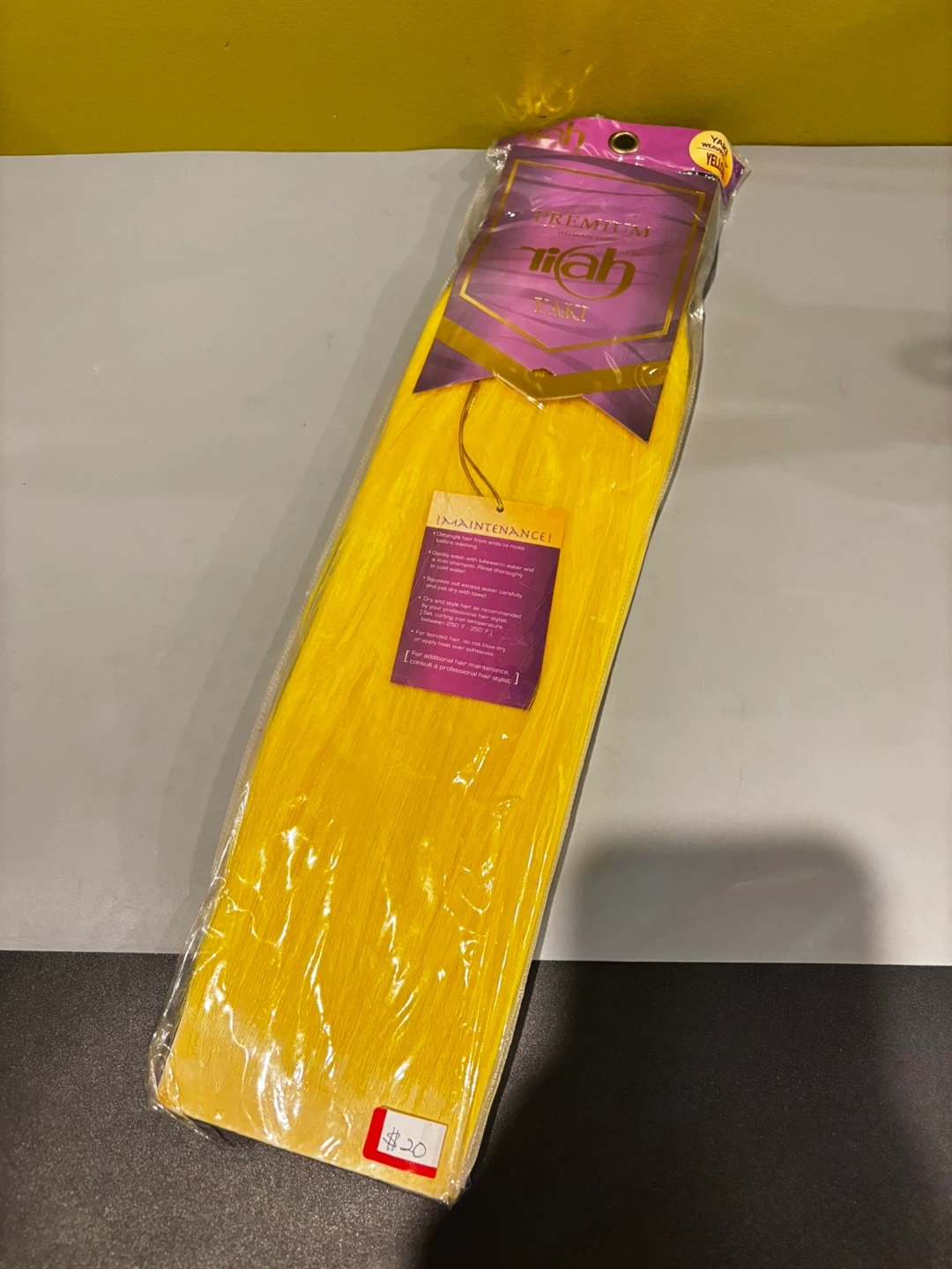 riah Premium Human Hair Yaki Weaving 10 Inch Yellow