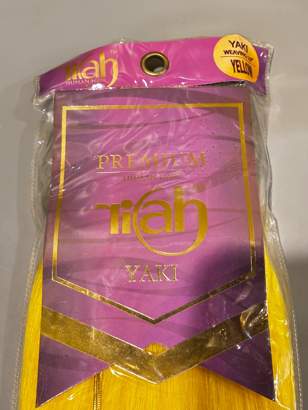 riah Premium Human Hair Yaki Weaving 10 Inch Yellow - photo 4