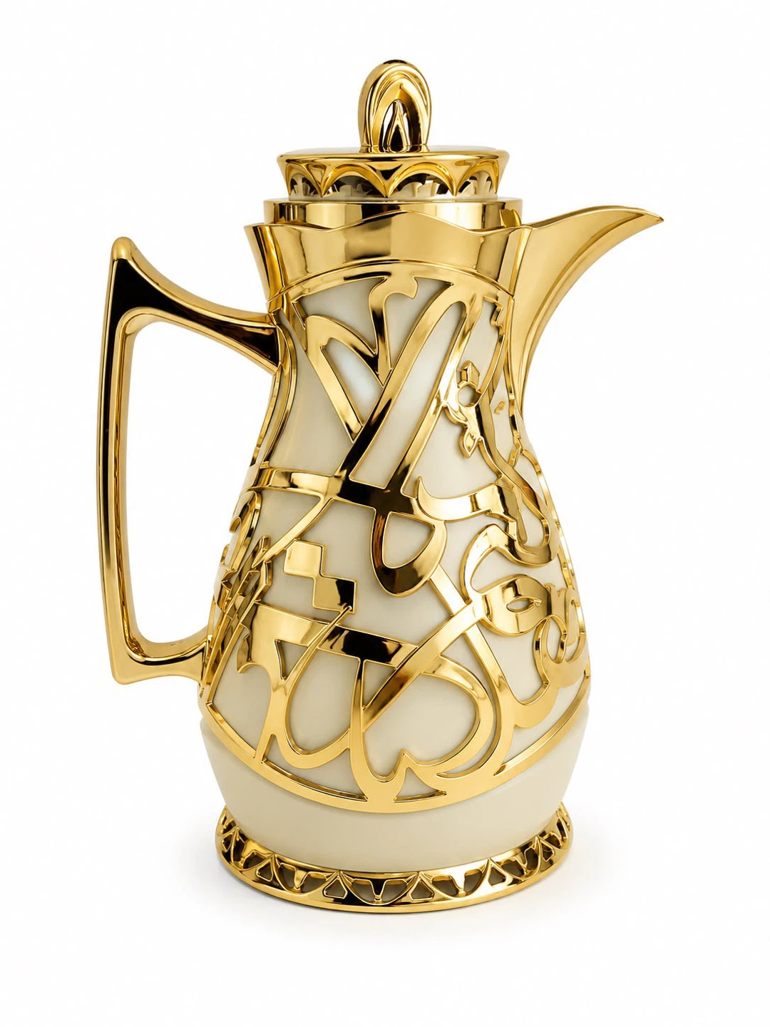 Luxury Arabic Coffee & Tea Thermos Set – 2 x 1L – Gold & Cream - photo 3