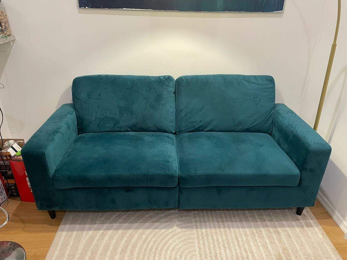 Teal Velvet 3-Seater Sofa