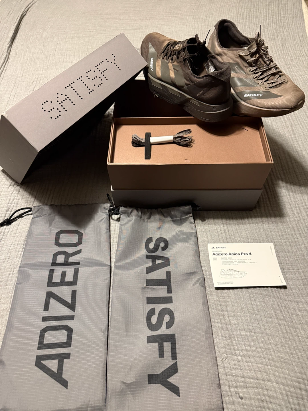 Adidas x Satisfy Adizero Adios Pro 4 Running Shoes