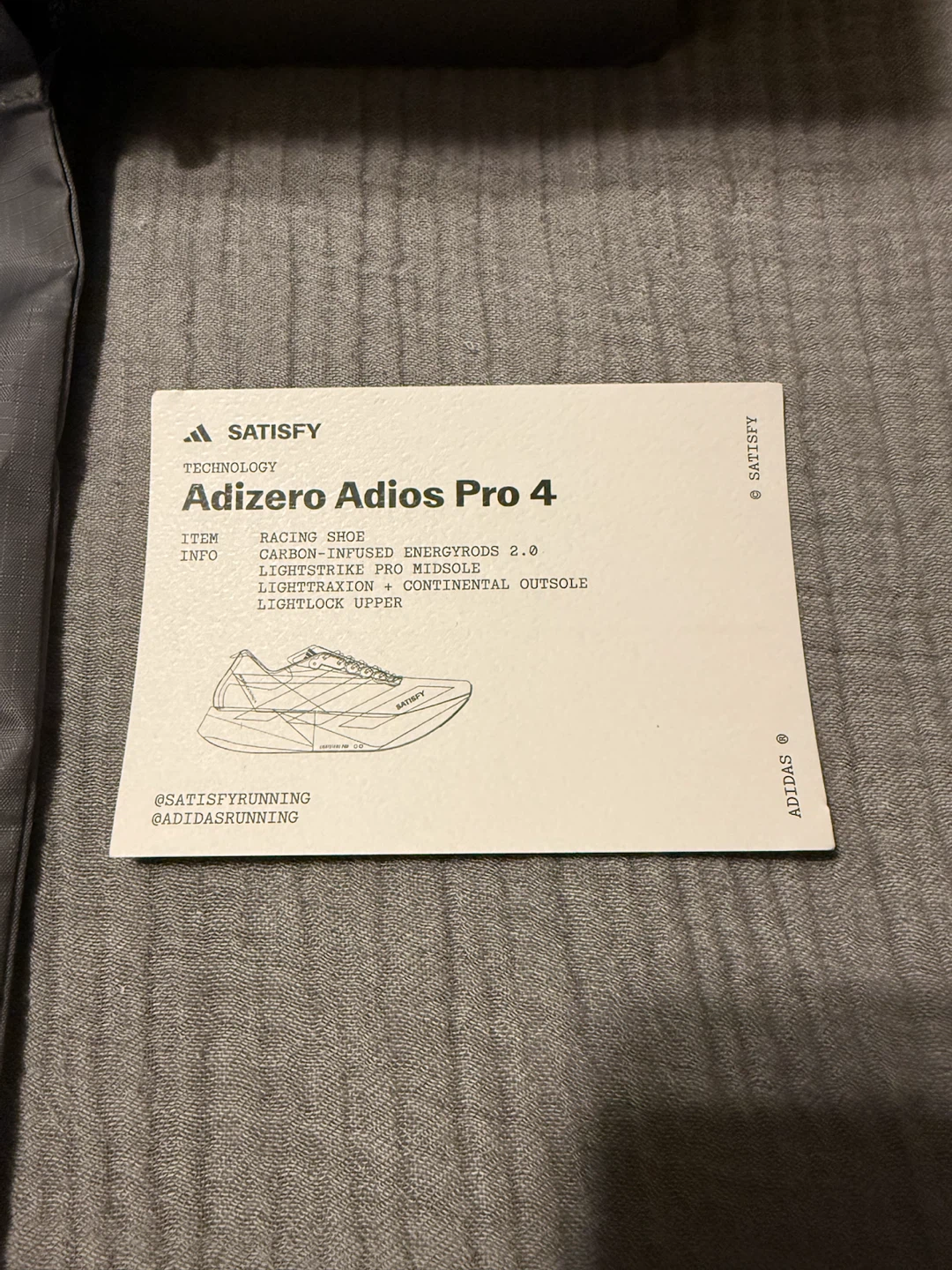 Adidas x Satisfy Adizero Adios Pro 4 Running Shoes - photo 2