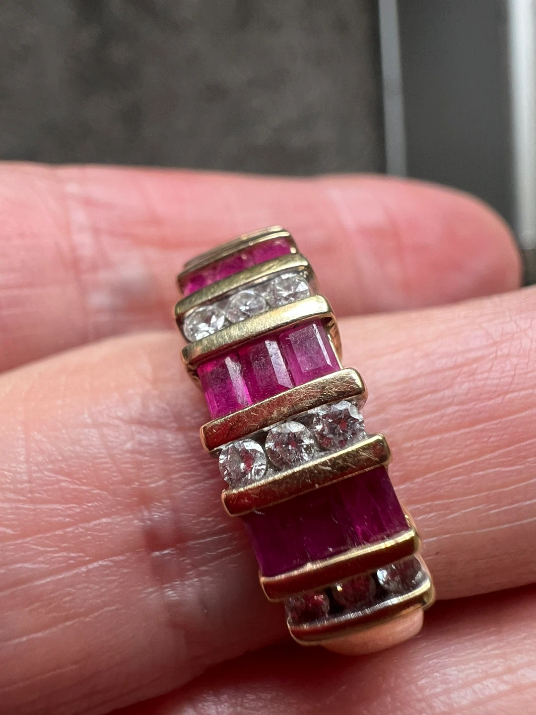 14k Gold Ruby and Diamond Band - photo 2