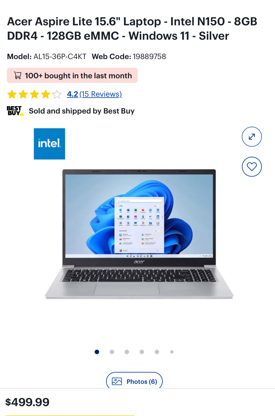 Acer Aspire Lite 15.6 inch Laptop