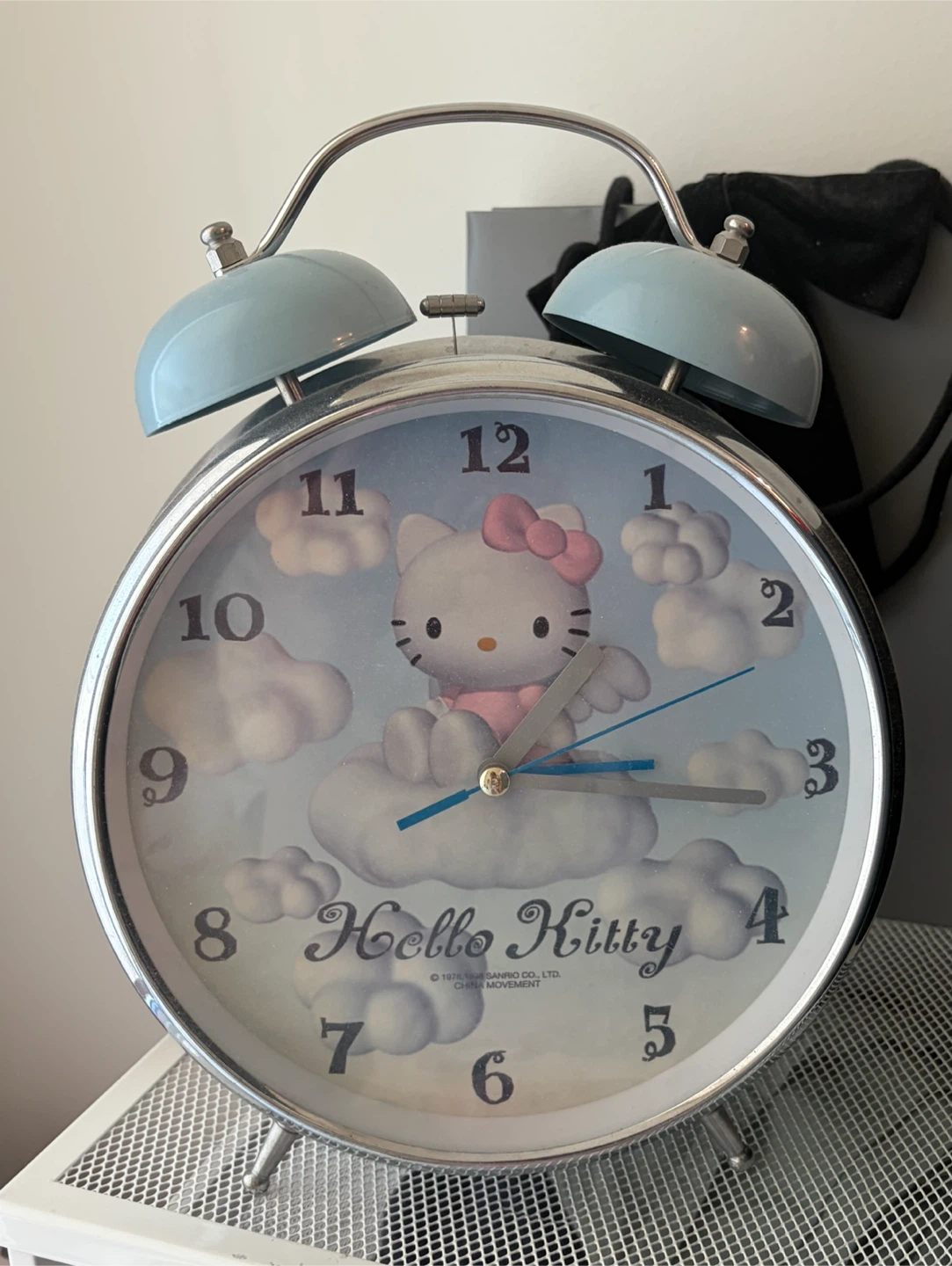 Vintage 1998 Sanrio Hello Kitty Angel Twin Bell Alarm Clock