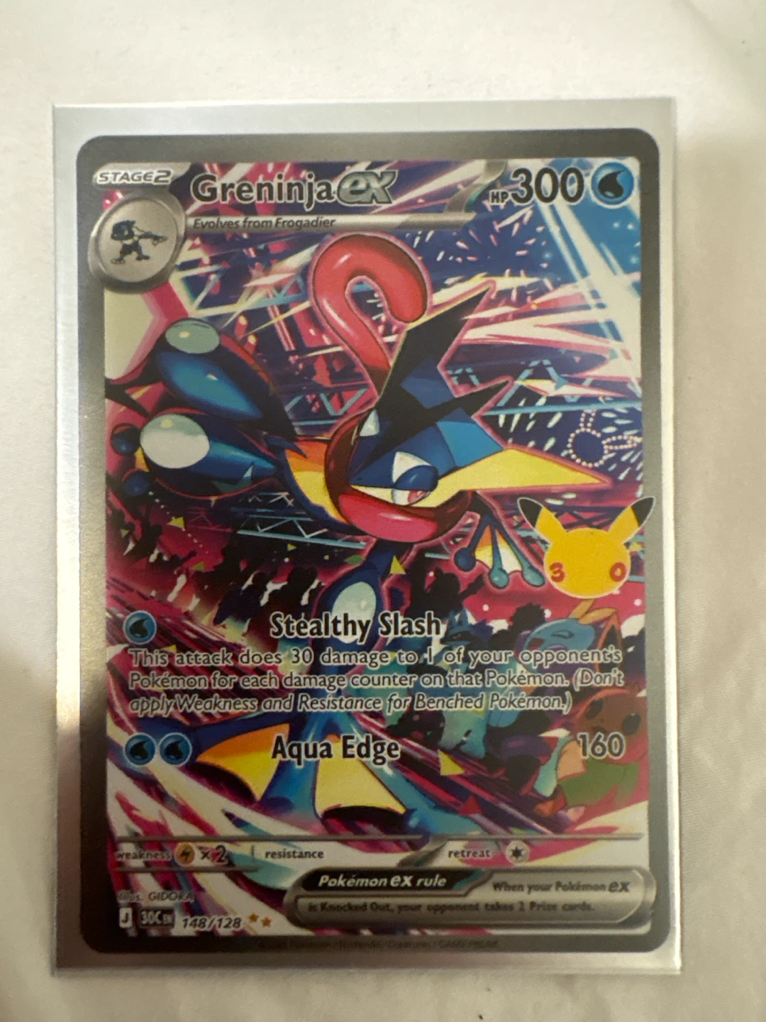 30th anniversary Pokémon Greninja EX 148/128