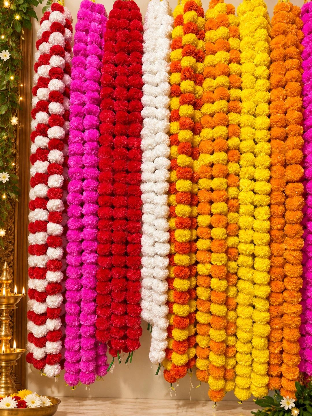 Artificial Marigold Flower Garlands Decoration - photo 2