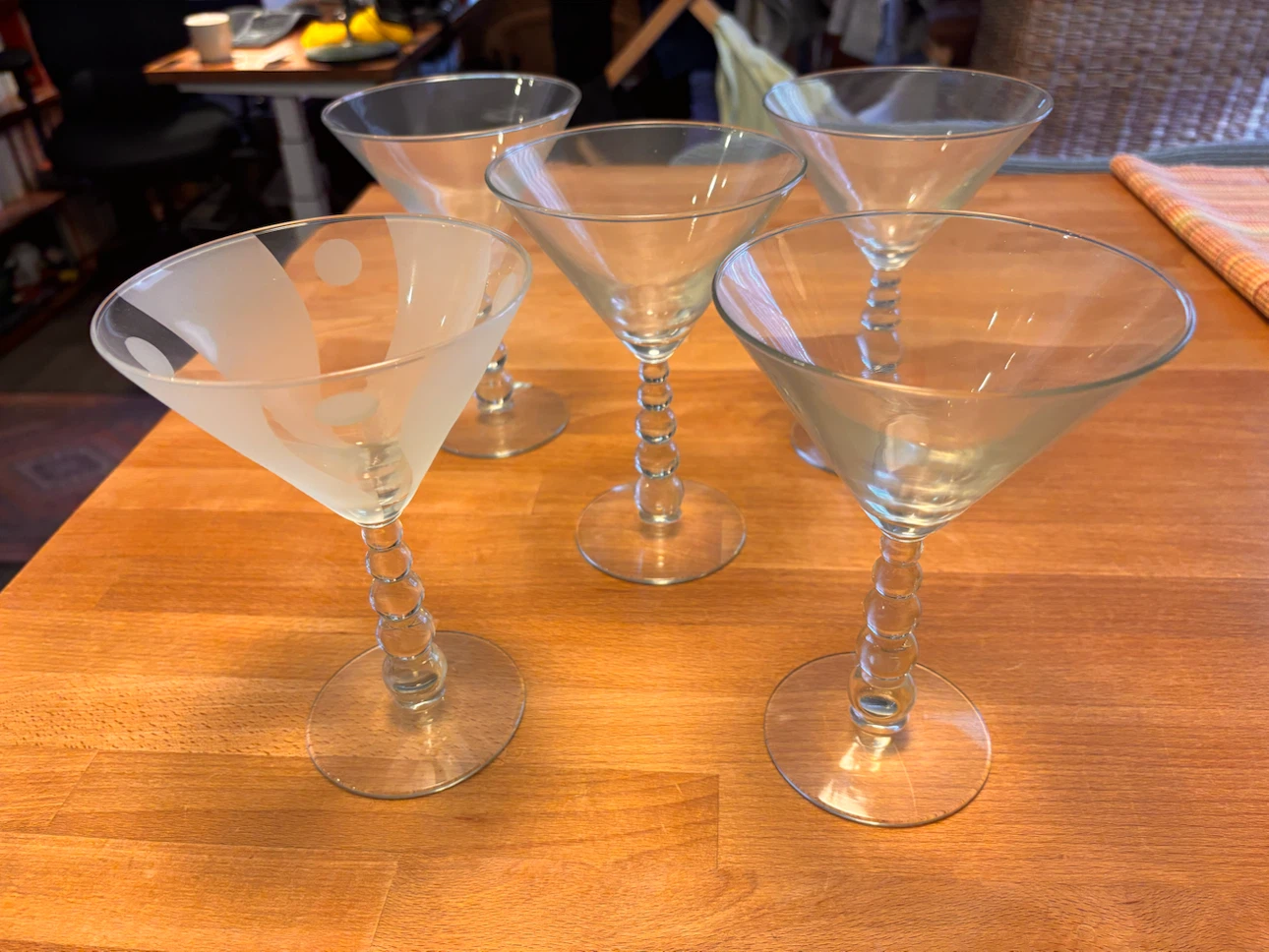 Set of 5 Libbey Martini Glasses