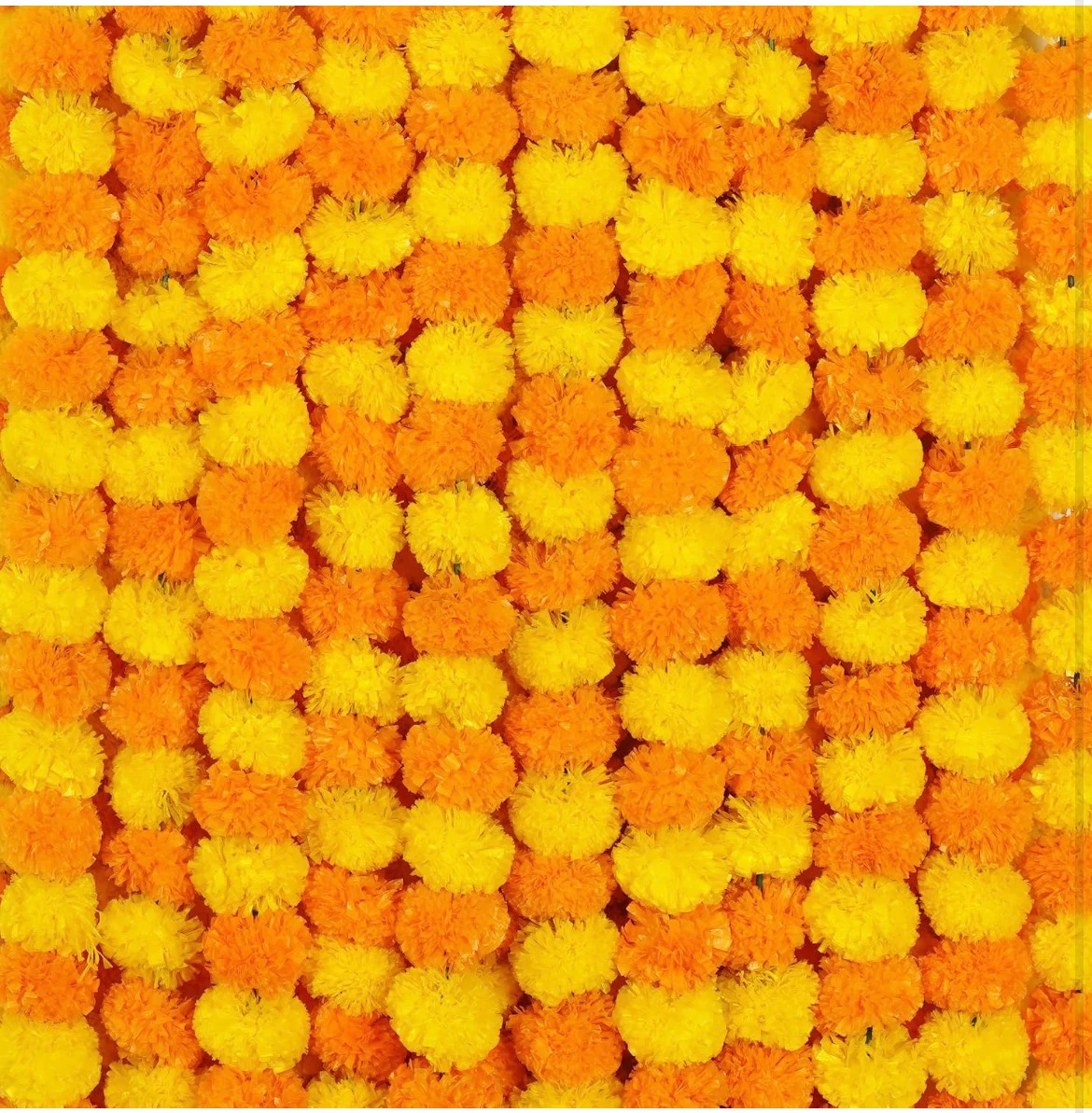 Artificial Marigold Flower Garlands Set - photo 2