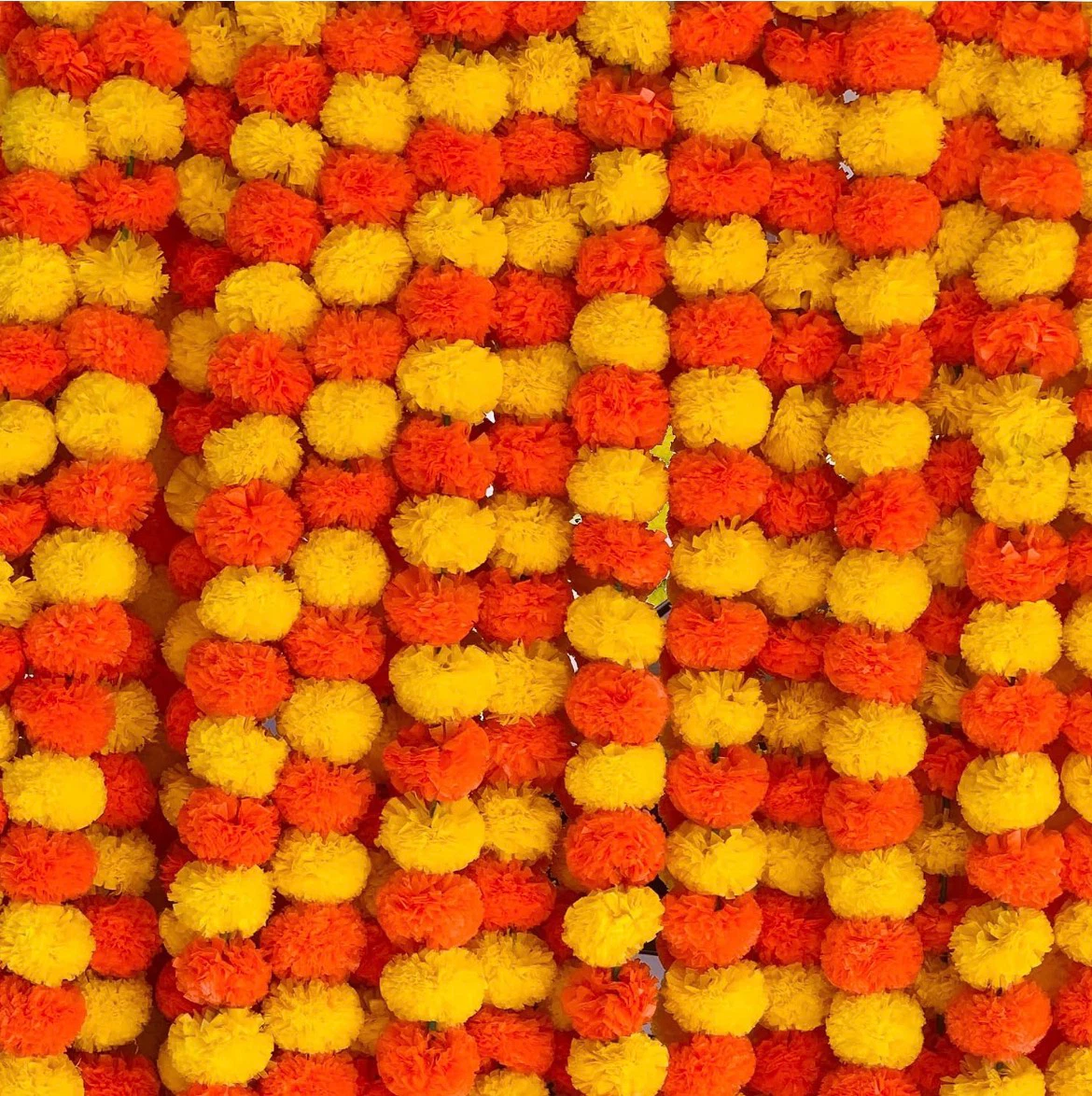 Artificial Marigold Flower Garlands Set - photo 3