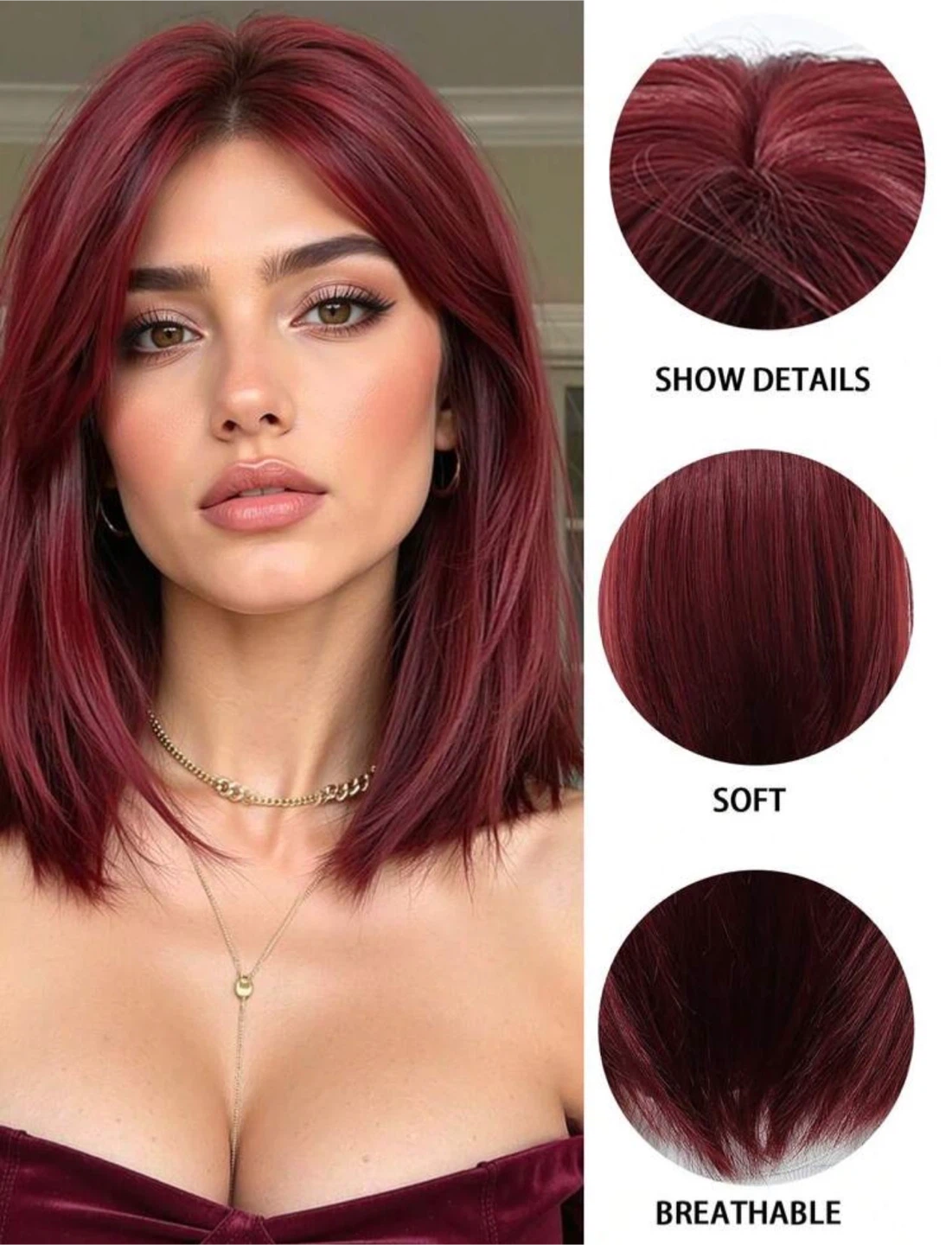 Gorgeous Burgundy Red Wig – Rich Wine-Red Color - photo 2