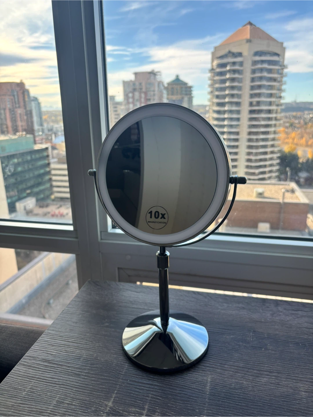 Adjustable LED Makeup Mirror with 10x Magnification - photo 2