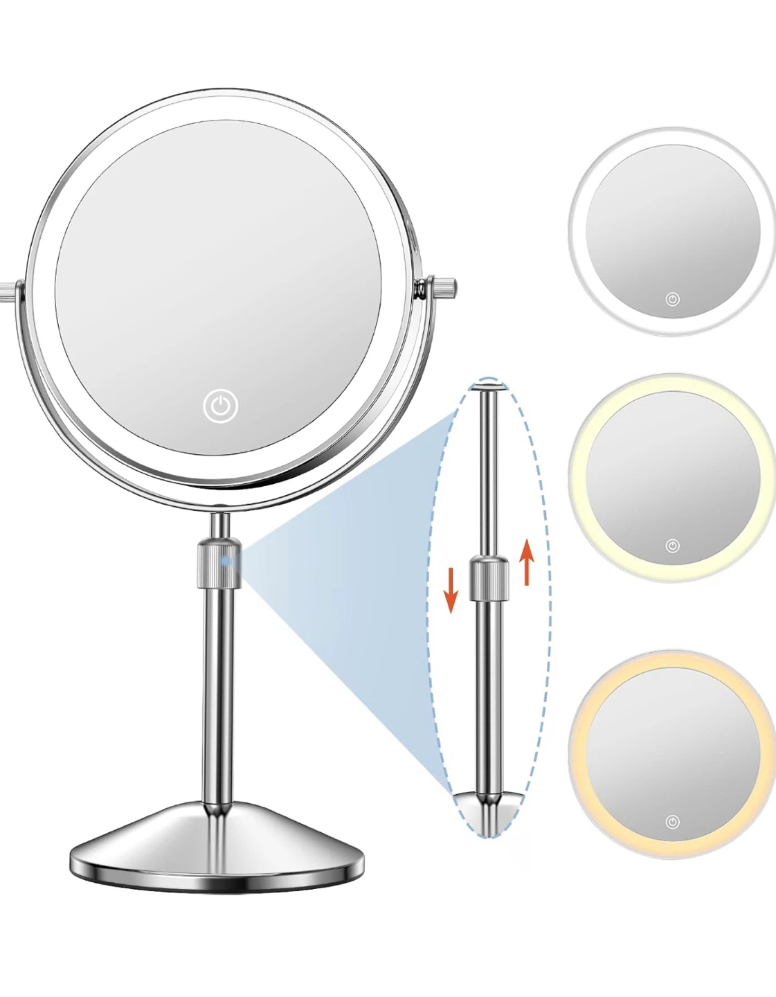 Adjustable LED Makeup Mirror with 10x Magnification - photo 5