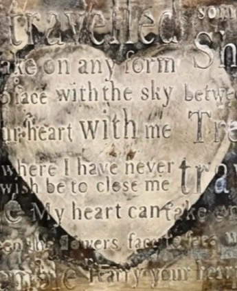 Rustic Triple Heart Canvas Wall Art - E.E. Cummings Poem (63x28) - photo 3