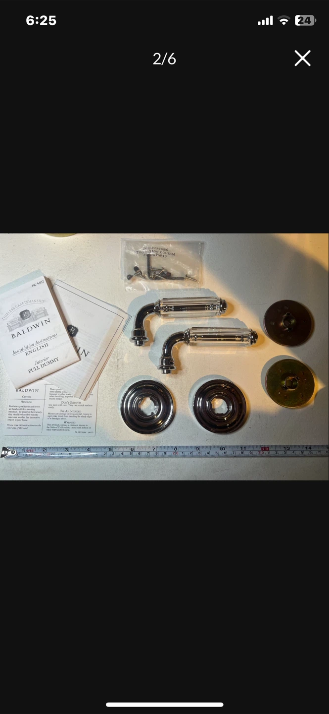 Baldwin Crystal Interior Full Dummy Door Levers - photo 2