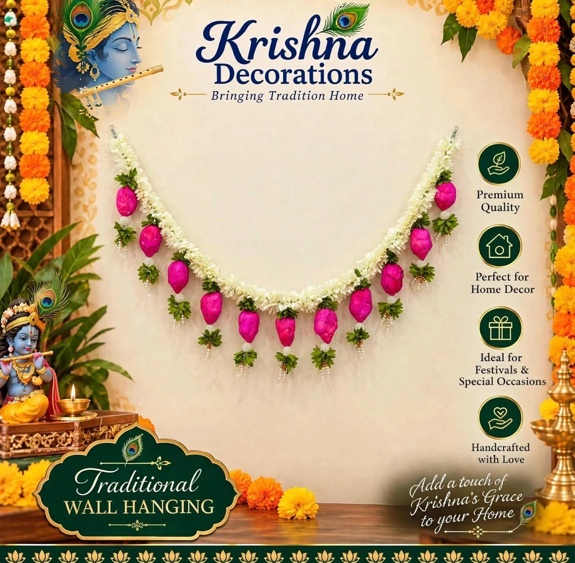 Krishna Decorations Traditional Wall Hanging