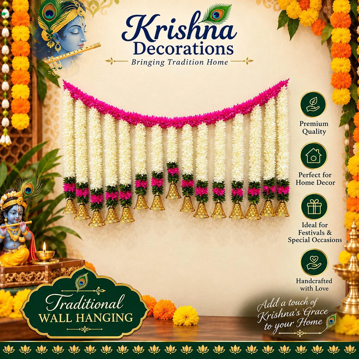 Krishna Decorations Traditional Wall Hanging - photo 2