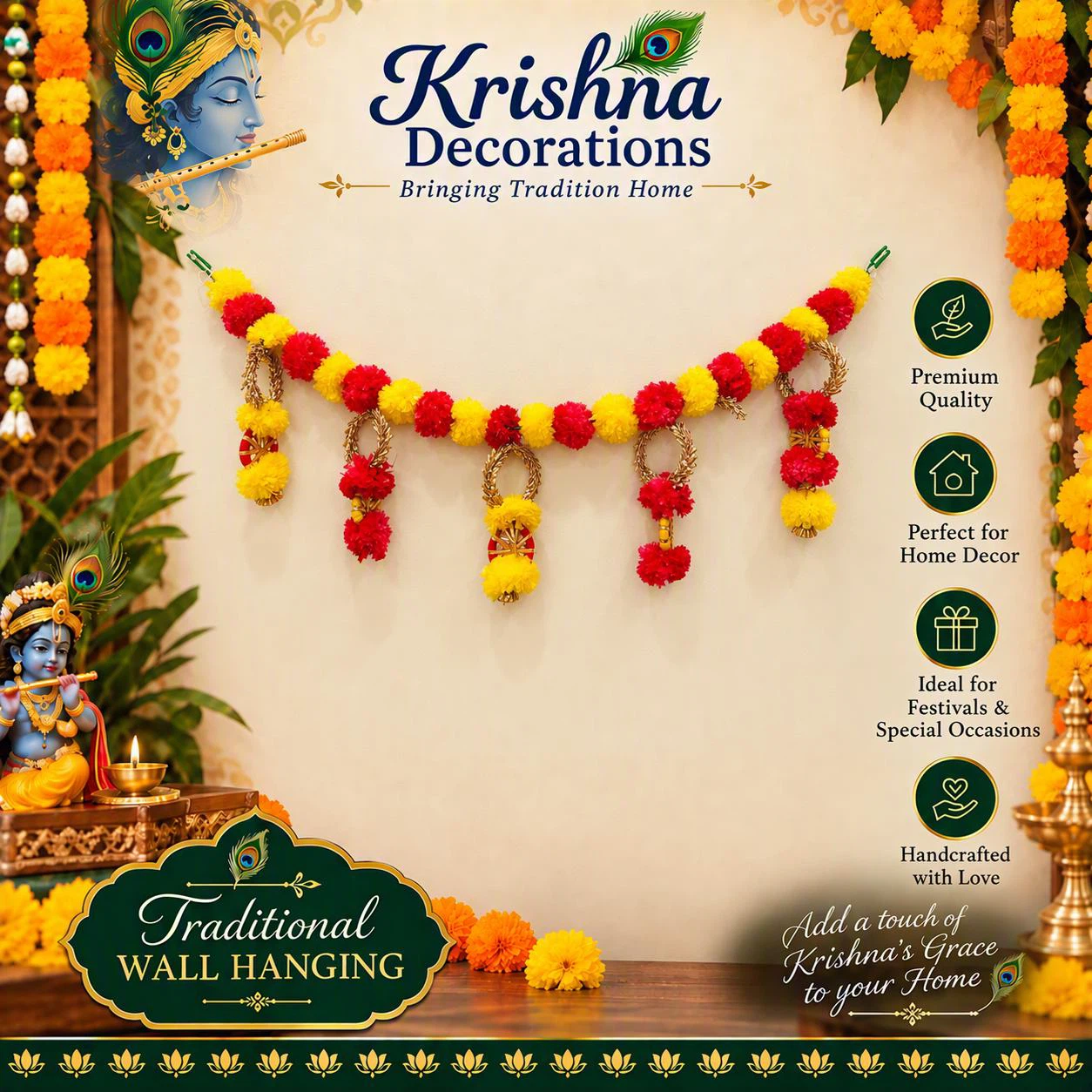 Krishna Decorations Traditional Wall Hanging - photo 2