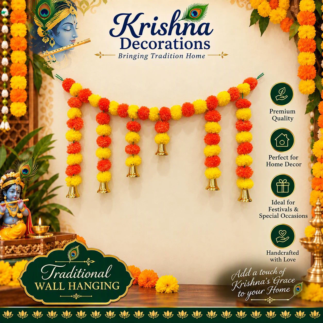 Krishna Decorations Traditional Wall Hanging - photo 3