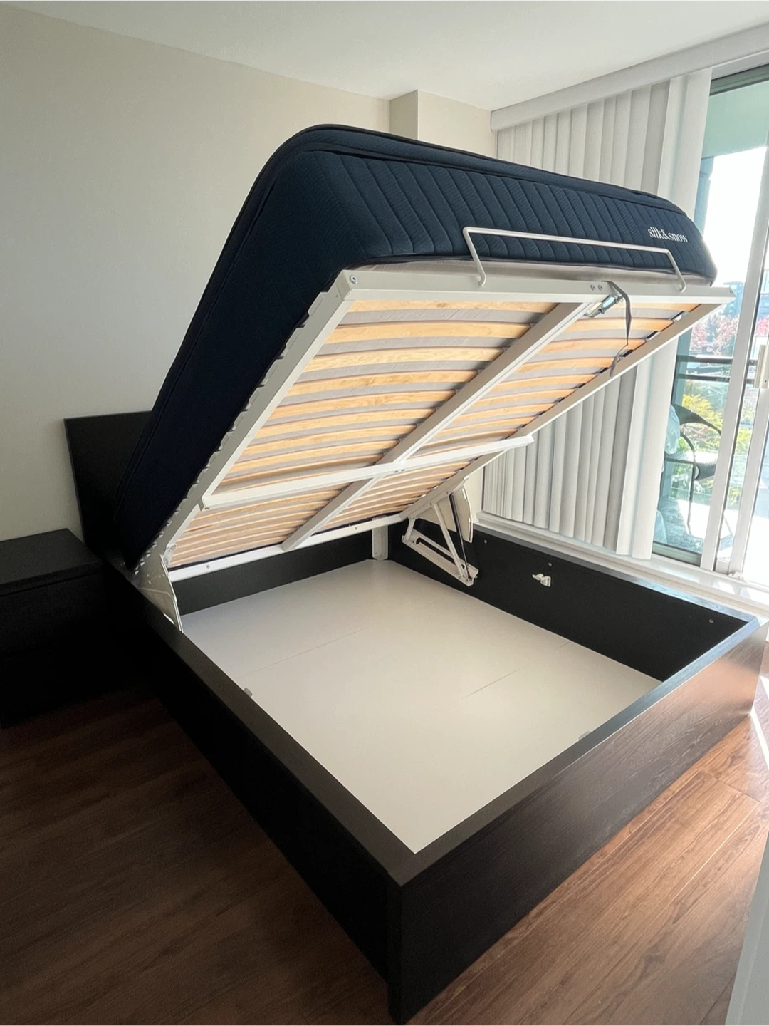 IKEA Queen w storage, Mattress, Bedside Table - photo 2
