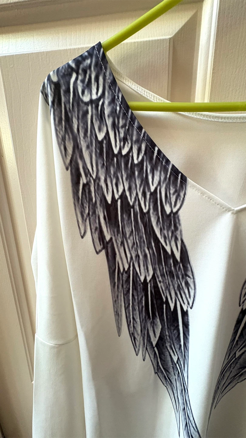 White long sleeve shirt with angel wings print - PM - photo 2