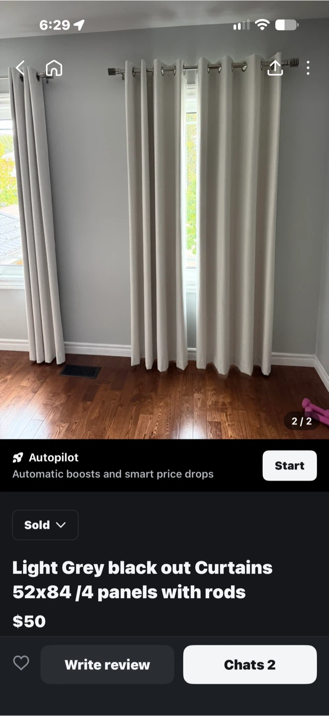 Light Grey Blackout Curtains with Rods - photo 2