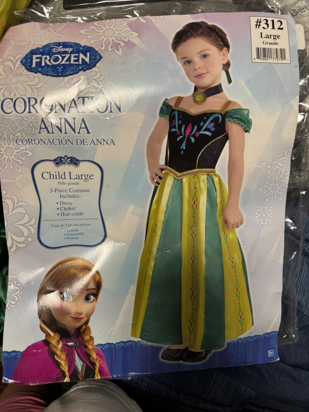 Disney Frozen Coronation Anna Costume Child Large - photo 3