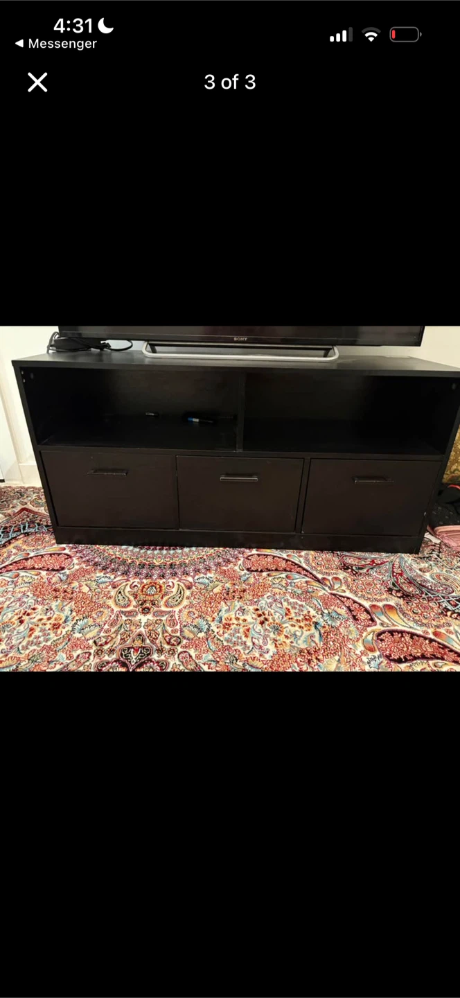 Black TV Media Console