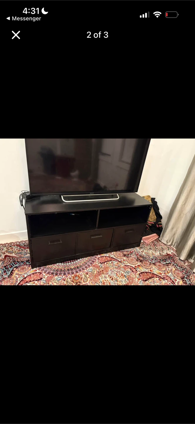 Black TV Media Console - photo 2