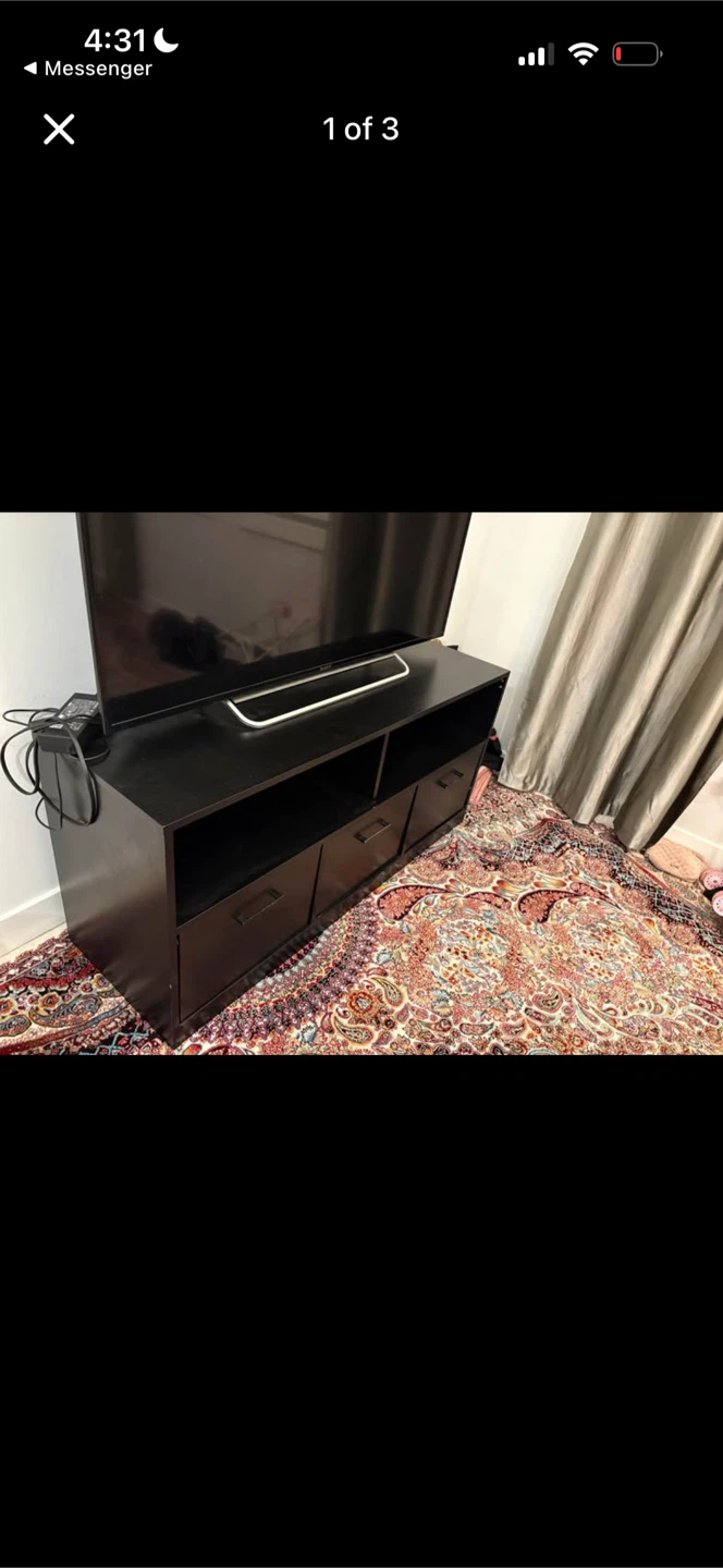Black TV Media Console - photo 3