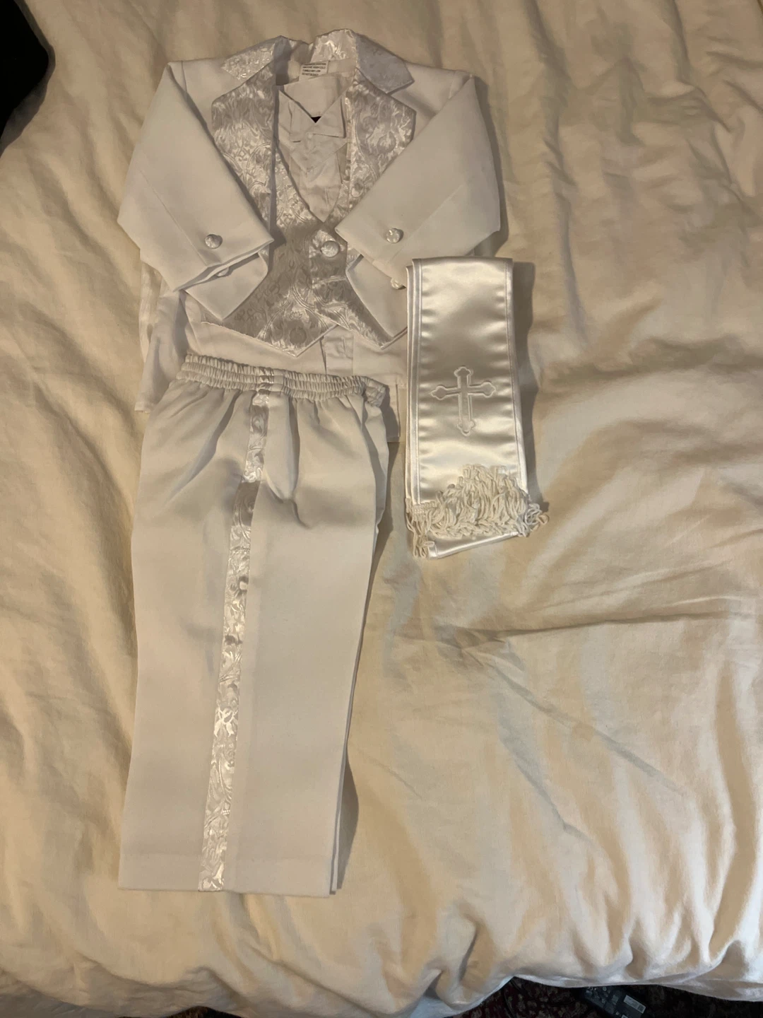 White Boys Baptism or Christening Suit