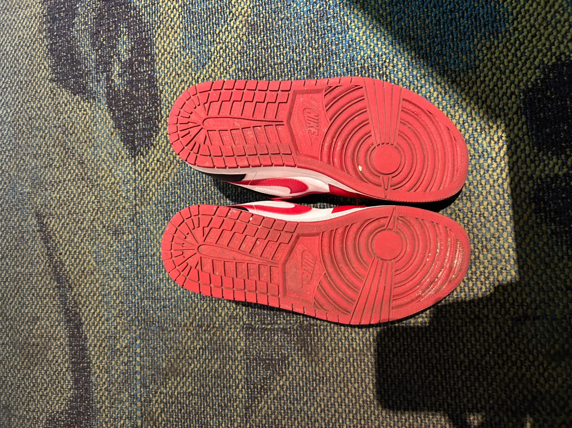 Jordan 1 Low Red/White Sneakers - photo 2