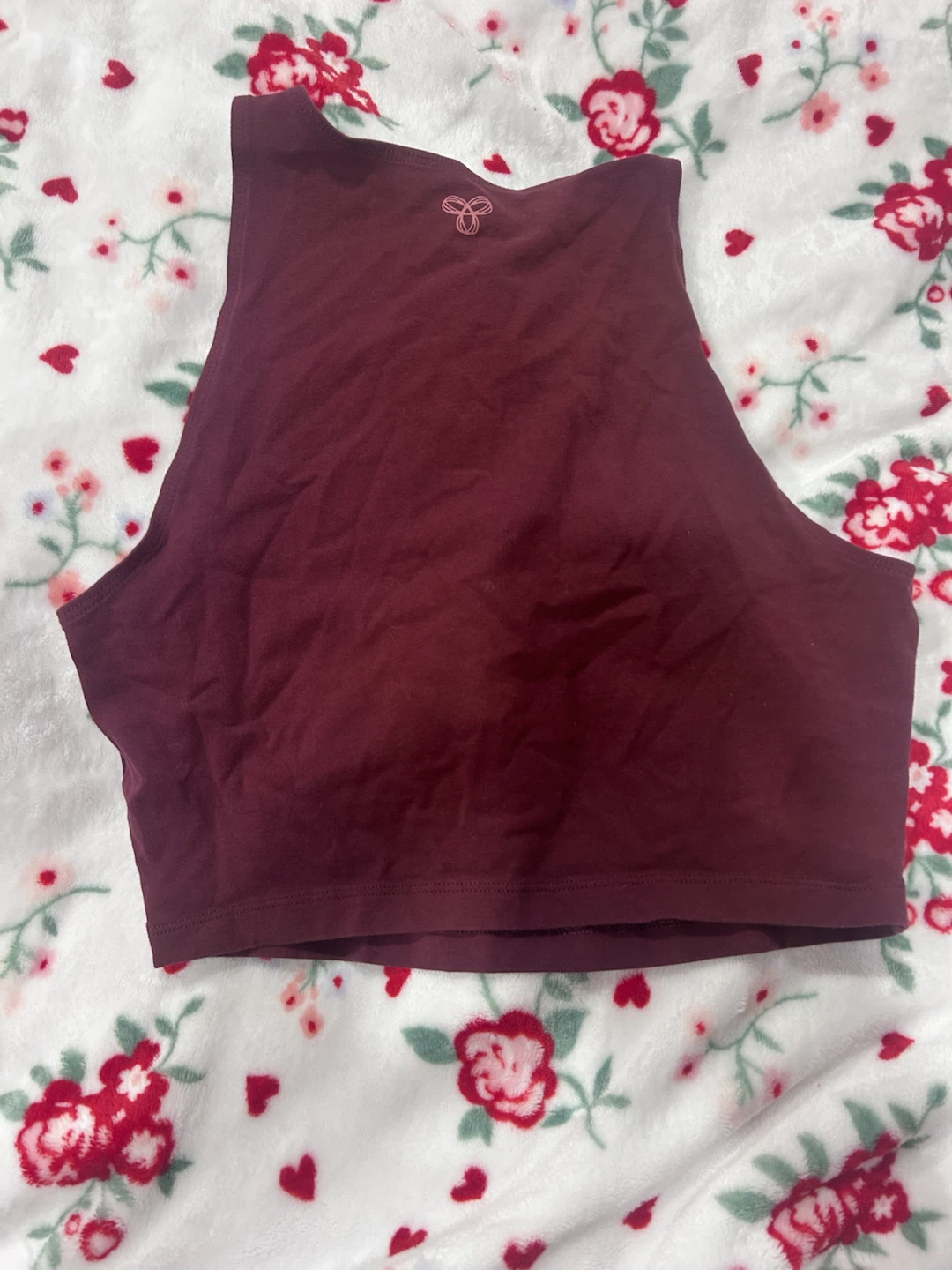 Tna Burgundy High Neck Crop Top - photo 2