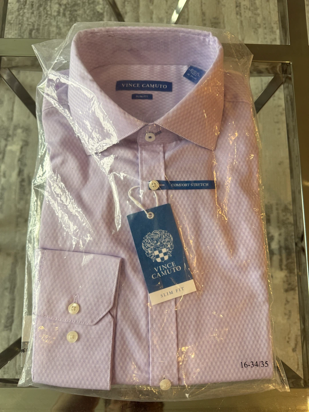 NEW Vince Camuto Men's Dress Shirt - 16 34/35 (Light Purple)
